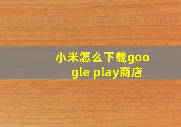 小米怎么下载google play商店